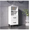 Image de Buffet Armoire Latérale Meuble de Rangement Organisateur de Maison Salon Salle de Séjour Intérieur Blanc 34,5x34x90 cm Bois d'Ingénierie