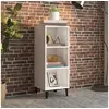 Image de Buffet Blanc brillant 34,5x32,5x90 cm Bois d ingénierie