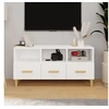 Image de Meuble TV Blanc brillant 102x36x50 cm Bois d ingénierie
