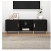 Image de Meuble TV Noir 150x30x50 cm Bois d ingénierie