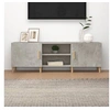 Image de Meuble TV Gris béton 150x30x50 cm Bois d ingénierie
