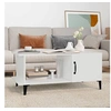 Image de Table basse Blanc 90x50x40 cm Bois d ingénierie