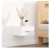 Image de Table de chevet murale blanc 35x35x20 cm