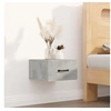 Image de Table de chevet murale Gris béton 35x35x20 cm