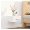 Image de Table de chevet murale Blanc brillant 35x35x20 cm 812864