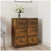 Image de Buffets 2 pcs Chêne fumé 30x30x70 cm Bois d ingénierie