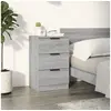 Image de Table de chevet Sonoma gris 40x36x65 cm