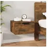 Image de Table de chevet murale Chêne fumé 34x30x20 cm