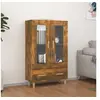 Image de Buffet haut Chêne fumé 70x31x115 cm Bois d ingénierie