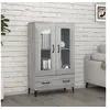 Image de Buffet Armoire de Rangement Meuble de Rangement Armoire Latérale Salle de Séjour Salon Intérieur Sonoma Gris 70x31x115 cm Bois d'Ingénierie
