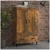 Image de Buffet haut Chêne fumé 70x31x115 cm Bois d ingénierie