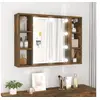 Image de Armoire à miroir avec LED Chêne fumé 76x15x55 cm 820445