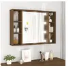 Image de Spiegelkast met LED-verlichting 76x15x55 cm bruin eikenkleur820447