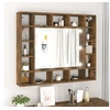 Image de Spiegelkast met LED-verlichting 91x15x76,5 cm gerookt eiken820448