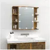 Image de Armoire à miroir avec LED Chêne fumé 70x16,5x60 cm