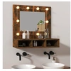 Image de Spiegelkast met LED-verlichting 60x31,5x62 cm gerookt eiken820454