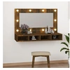 Image de Spiegelkast met LED-verlichting 90x31,5x62 cm gerookt eiken820457