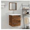 Image de Armoire de salle de bain avec miroir Chêne fumé 41x38,5x48 cm 820469