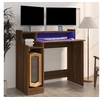 Image de Bureau et lumières LED Chêne brun 97x45x90 cm Bois d'ingénierie