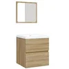 Image de Armoire lavabo de salle de bain bassin et miroir Chêne sonoma