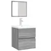 Image de Armoire lavabo de salle de bain et bassin et miroir Gris sonoma