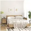 Image de Tables de chevet 2 pcs Noir Bois de pin massif et rotin naturel