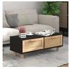 Image de Table basse Noir 80x40x30 cm Bois d'ingénierie et pin massif345622