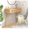 Image de Table console Marron 80x30x75 cm Bois massif pin rotin naturel