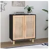Image de Buffet Noir 60x30x70 cm Bois de pin massif et rotin naturel345631
