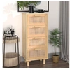 Image de Buffet Marron 40x30x90 cm Bois de pin massif et rotin naturel