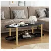 Image de Table basse Noir 110x48x40 cm Bois d ingénierie