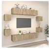 Image de Ensemble de Meubles TV 8 pcs Centres de Divertissement Armoires Multimédia Meubles de Salle de Séjour Intérieur Chêne Sonoma Bois d'Ingénierie