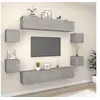 Image de Ensemble de meubles TV 8 pcs Gris béton Bois d'ingénierie