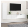 Image de Ensemble de meubles TV 4 pcs Blanc Bois d ingénierie