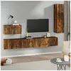 Image de 4-delige Tv-meubelset bewerkt hout gerookt eikenkleurig3114331