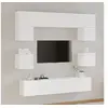 Image de Ensemble de Meubles TV 8 pcs Centres de Divertissement Armoires Multimédia Meubles de Salle de Séjour Intérieur Blanc Bois d'Ingénierie
