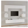 Image de Ensemble de Meubles TV 8 pcs Centres de Divertissement Armoires Multimédia Meubles de Salle de Séjour Intérieur Blanc Bois d'Ingénierie