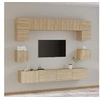 Image de 8-delige Tv-meubelset bewerkt hout sonoma eikenkleurig3114416