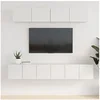 Image de Ensemble de meubles TV 5 pcs Blanc Bois d ingénierie