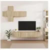 Image de Ensemble de Meubles TV 7 pcs Centres de Divertissement Armoires Multimédia Meubles de Salle de Séjour Intérieur Chêne Sonoma Bois d'Ingénierie