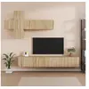 Image de Ensemble de Meubles TV 7 pcs Centres de Divertissement Armoires Multimédia Meubles de Salle de Séjour Intérieur Chêne Sonoma Bois d'Ingénierie
