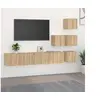 Image de Meuble TV Mural Flottant Centre de Divertissement Armoire Multimédia Meuble de Salle de Séjour Salon Intérieur Chêne Sonoma Bois d'Ingénierie