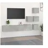 Image de Meuble TV mural Gris béton Bois d'ingénierie