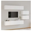 Image de Ensemble de Meubles TV 6 pcs Centres de Divertissement Armoires Multimédia Meubles de Salle de Séjour Intérieur Blanc Bois d'Ingénierie