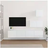 Image de Ensemble de meubles TV 4 pcs Blanc Bois d'ingénierie3114638