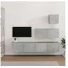 Image de Ensemble de meubles TV 4 pcs Gris béton Bois d'ingénierie3114649