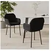 Image de Lot de 2 chaise interieur non pliable H. 76 cm en plastique noir