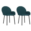 Image de Lot de 2 chaise H. 78.5 cm non pliable interieur en plastique bleu