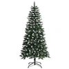 Image de Sapin de Noël Artificiel avec Support Arbre de Noël Décoration de Vacances Ornement de Noël Décoration de Fête Salon Intérieur Vert 120 cm PVC