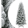 Image de Sapin de Noël Artificiel avec Neige Floquée Arbre de Noël Décoration de Vacances Ornement de Noël Décoration de Fête Salon 120 cm PVC et PE 345188